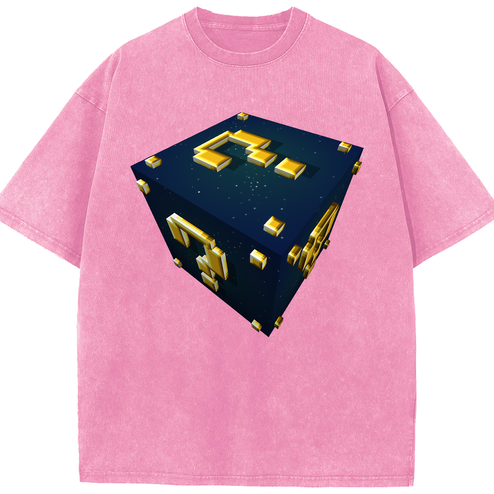 （画像用） マインクラフト ブロックの世界 Minecraft MC Block world 綿100% ヴィンテージ風 半袖Tシャツ（フロントプリント）